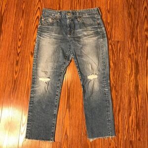AG Adriano Goldshmied Womens 27 Ex Boyfriend Slouchy Slim Cropped Jeans‎
